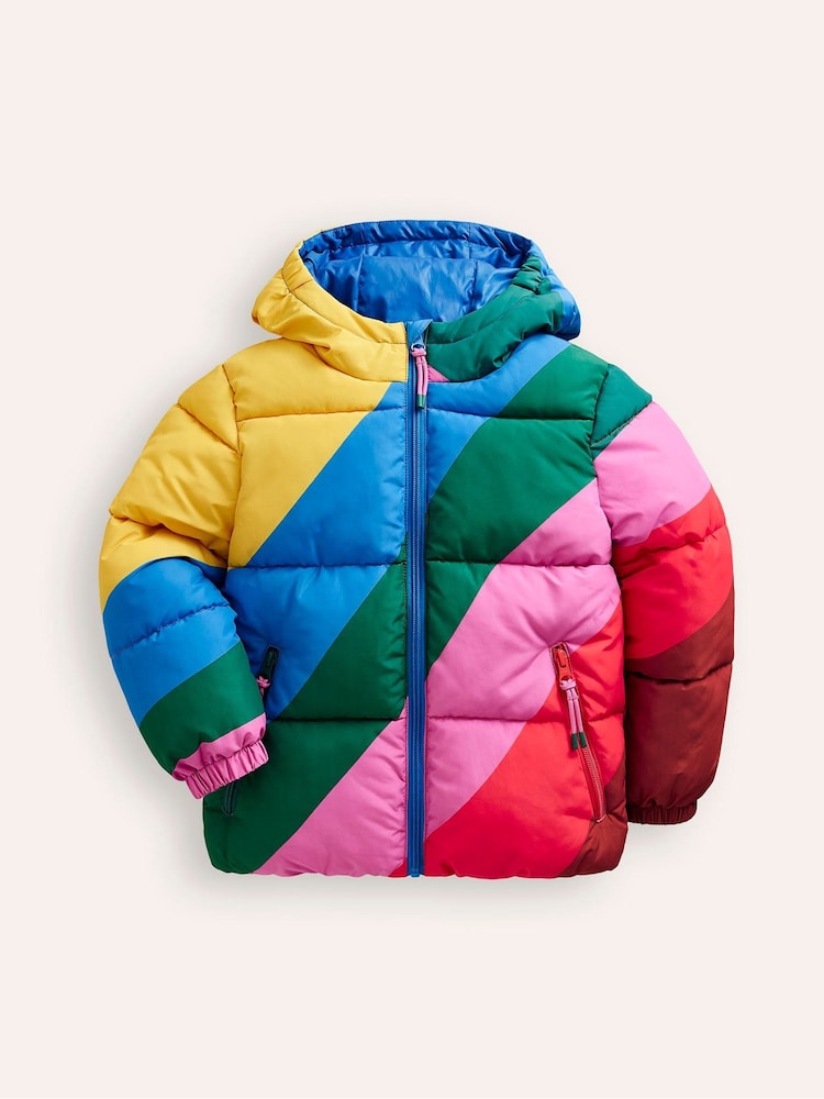 Boden Pink Rainbow Fun Padded Coat - Image 1 of 4
