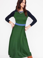 Boden Green Sam Colourblock Knitted Dress - Image 4 of 6