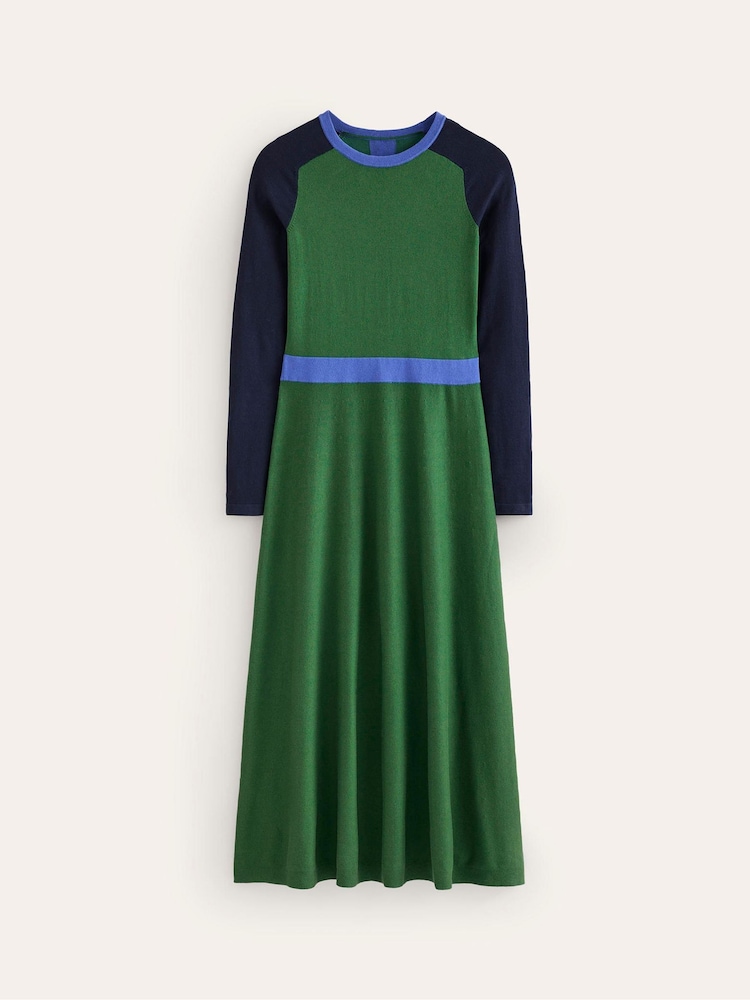 Boden Green Sam Colourblock Knitted Dress - Image 5 of 6