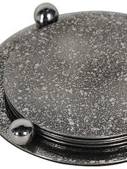 Libra Interiors Silver Dusky Finish Round Coaster Set 13cm - Image 5 of 5