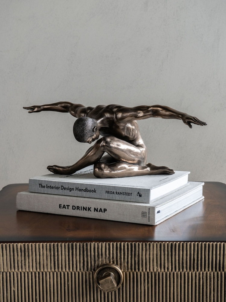 Libra Interiors Bronze Male Keswick Arms Outstretched Sculpture - Image 1 of 3