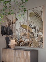 Libra Interiors Naturals Gold Framed Tropical Birds 3 Piece Canvas - Image 1 of 5