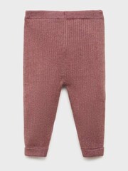 Mango Purple Rolled-Up Hem Ribbed Leggings - Image 1 of 1