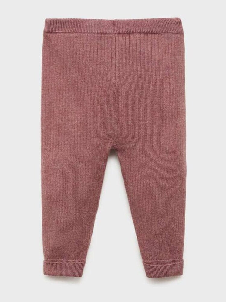 Mango Purple Rolled-Up Hem Ribbed Leggings - Image 1 of 1