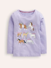 Boden Purple 100% Cotton Printed Graphic T-Shirt - Image 1 of 3