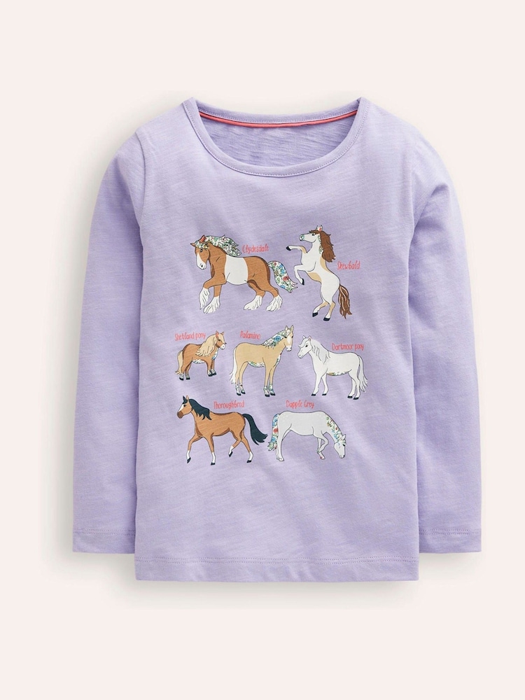 Boden Purple 100% Cotton Printed Graphic T-Shirt - Image 1 of 3
