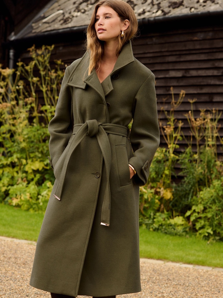 Khaki Green N.Premium Funnel Coat - Image 1 of 4