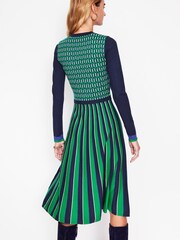Boden Green Maria Jacquard Knitted Dress - Image 3 of 6