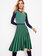 Boden Green Maria Jacquard Knitted Dress - Image 4 of 6