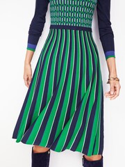 Boden Green Maria Jacquard Knitted Dress - Image 5 of 6