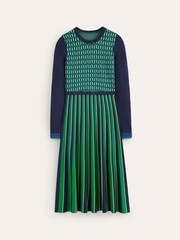 Boden Green Maria Jacquard Knitted Dress - Image 6 of 6