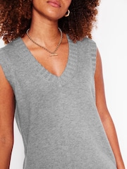 Boden Grey Longline V-Neck Tank Top - Image 2 of 6