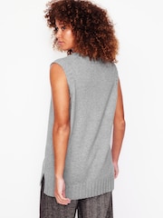 Boden Grey Longline V-Neck Tank Top - Image 3 of 6