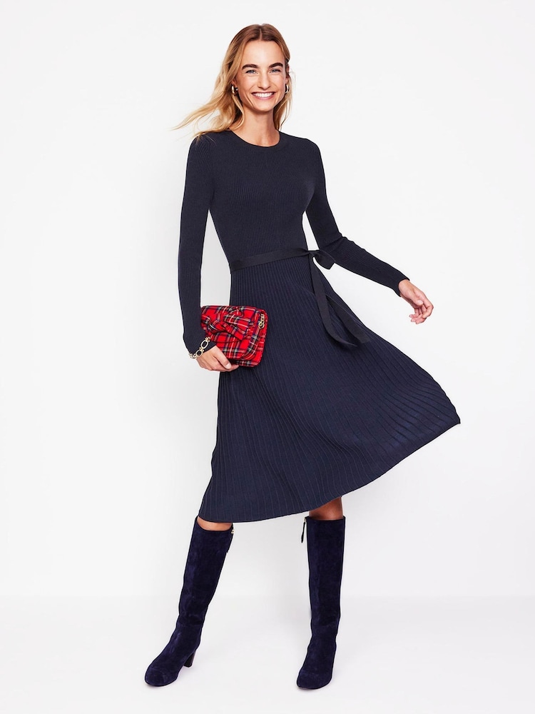 Boden Blue Lola Knitted Midi Dress - Image 1 of 6