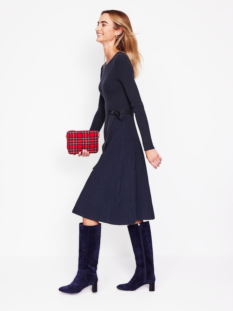 Boden Blue Lola Knitted Midi Dress - Image 4 of 6