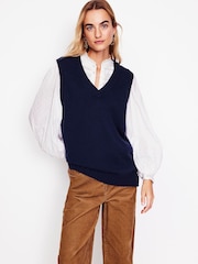 Boden Blue Longline V-Neck Tank - Image 1 of 6