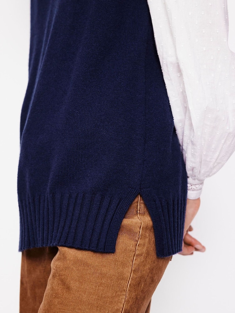 Boden Blue Longline V-Neck Tank - Image 2 of 6