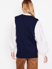 Boden Blue Longline V-Neck Tank - Image 3 of 6