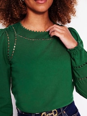 Boden Green 100% Cotton Mila Long Sleeve Top - Image 2 of 5