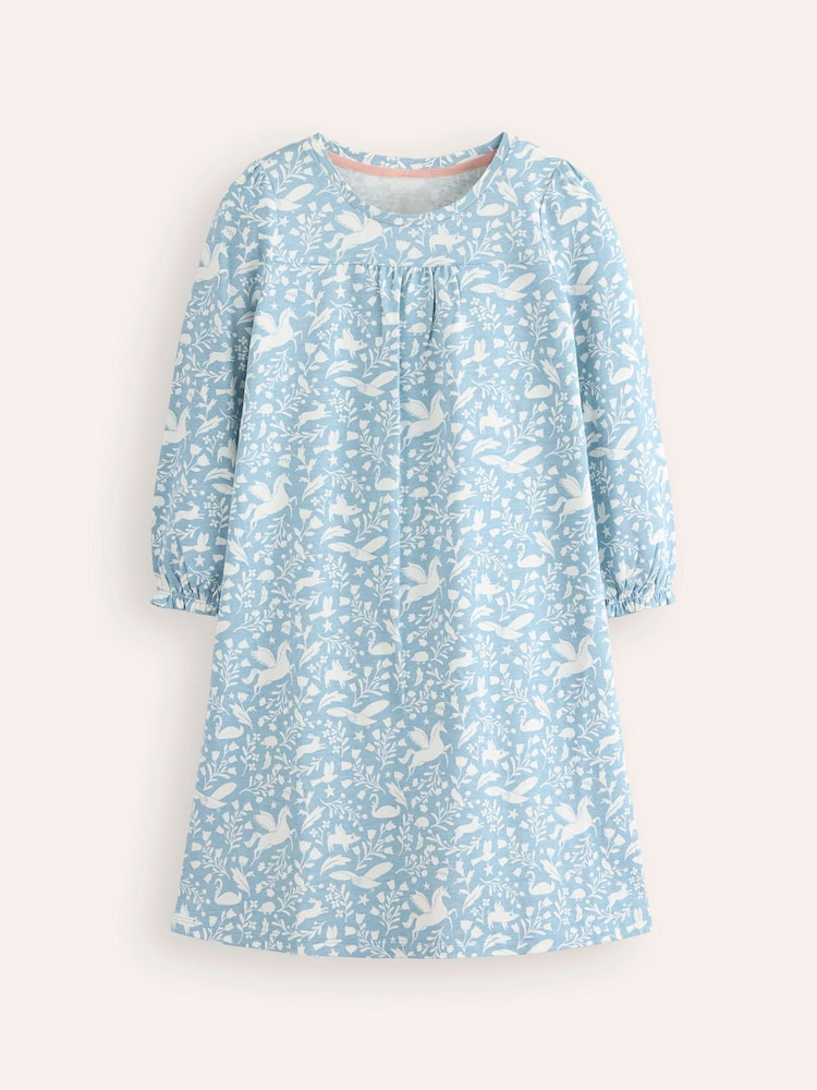 Boden Blue Printed Long Sleeved Nightie - Image 1 of 3 Boden Blue Printed Long Sleeved Nightie - Image 1 of 3