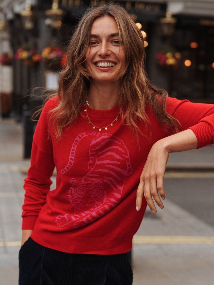 Boden Red Natasha Novelty Jumper - Image 1 of 6