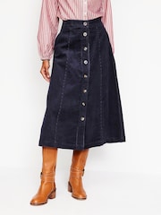 Boden Blue Petra Corduroy Midi Skirt - Image 4 of 5