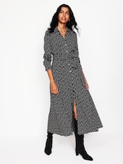 Boden Black Marcia Jersey Midi Shirt Dress - Image 1 of 5