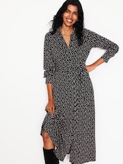 Boden Black Marcia Jersey Midi Shirt Dress - Image 4 of 5