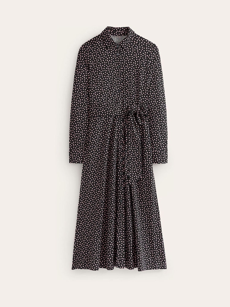 Boden Black Marcia Jersey Midi Shirt Dress - Image 5 of 5