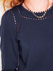 Boden Blue Mila Long Sleeve 100% Cotton Top - Image 2 of 5
