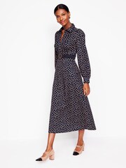 Boden Blue Piping Zip-up Ponte Dress - Image 5 of 6