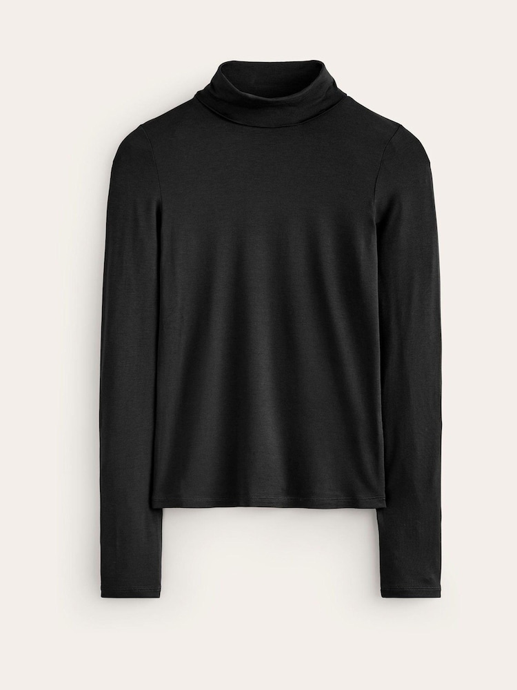 Boden Black Polly Jersey Top - Image 5 of 5 Boden Black Polly Jersey Top - Image 5 of 5