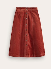 Boden Brown Petra Cord Midi Skirt - Image 5 of 5