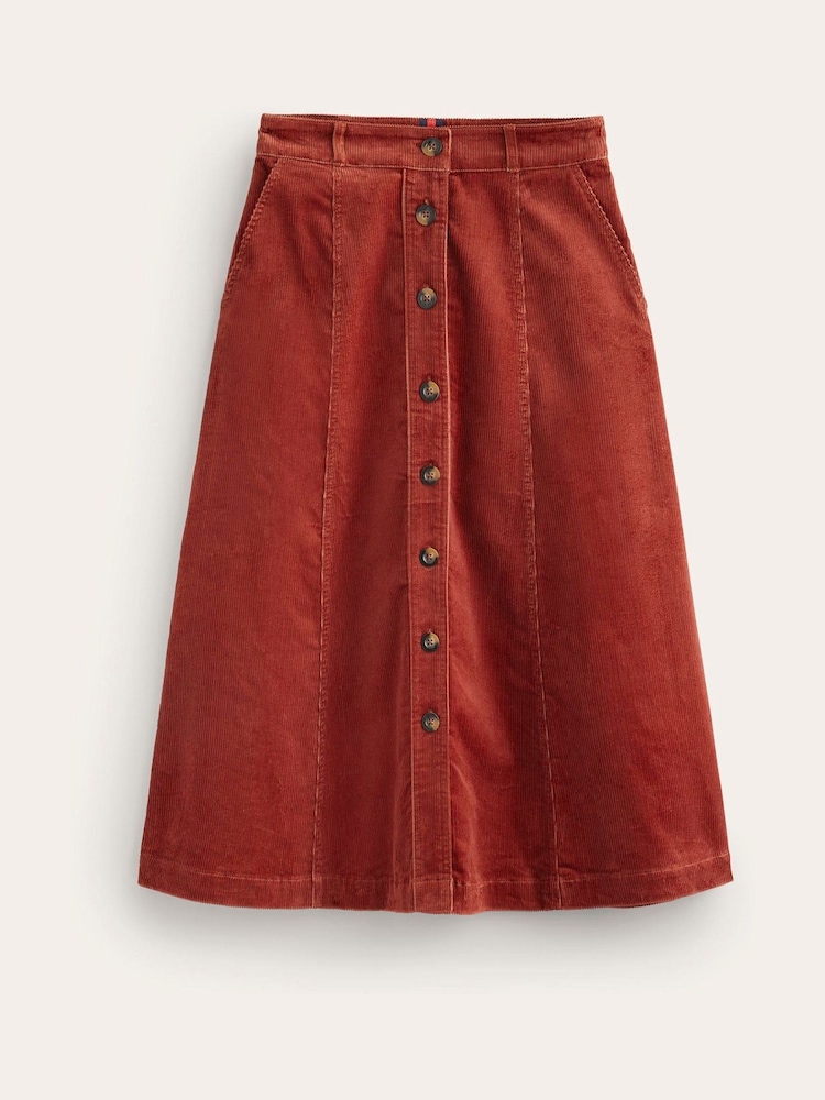 Boden Brown Petra Cord Midi Skirt - Image 5 of 5