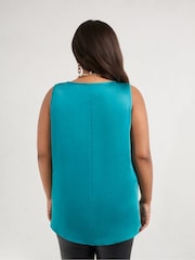 Live Unlimited Green Curve Satin V-Neck Vest - Image 4 of 4