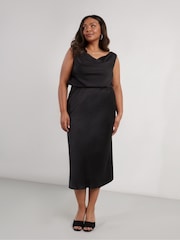 Live Unlimited Black Curve Satin Skirt - Image 3 of 4