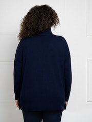 Live Unlimited Blue Curve Roll Neck Jumper - Image 2 of 4