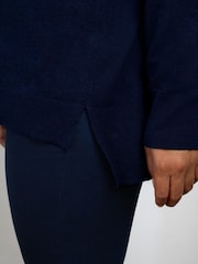 Live Unlimited Blue Curve Roll Neck Jumper - Image 4 of 4