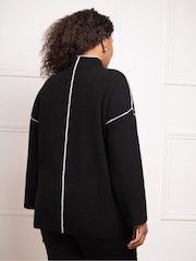 Live Unlimited Black Tipped Mock Neck Jumper - Image 5 of 5