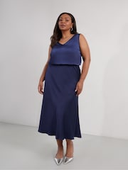 Live Unlimited Blue Curve Satin Skirt - Image 2 of 4