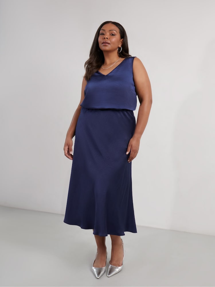 Live Unlimited Blue Curve Satin Skirt - Image 2 of 4