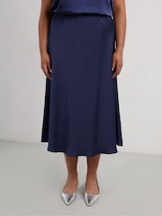 Live Unlimited Blue Curve Satin Skirt - Image 3 of 4