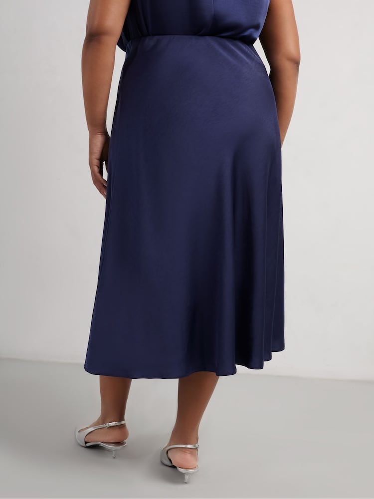 Live Unlimited Blue Curve Satin Skirt - Image 4 of 4