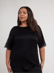 Live Unlimited Curve Lace Mânecă scurtă Top - Imaginea 2 din 4