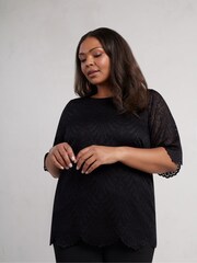 Live Unlimited Curve Lace Mânecă scurtă Top - Imaginea 3 din 4