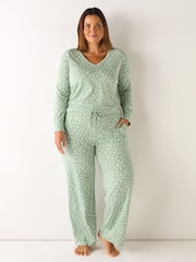 Live Unlimited Green Spot Print Pyjamas Set - Image 4 of 5
