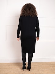 Live Unlimited Black Curve V-Neck Knitted Jumper Dress - Image 2 of 3