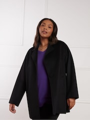 Live Unlimited Black Curve Wool Blend Double Faced Short Coat - Image 1 of 3