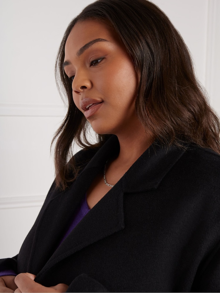 Live Unlimited Black Curve Wool Blend Double Faced Short Coat - Image 3 of 3