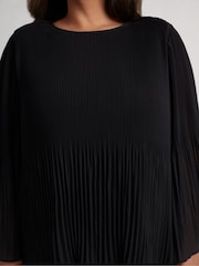 Live Unlimited Black Curve Pleated Top - Image 4 of 5